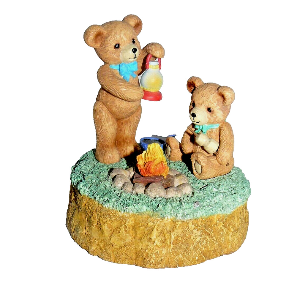 Teddy Tempo Music Box (Dad & child making s'mores) Father, Child, Son, Daughter